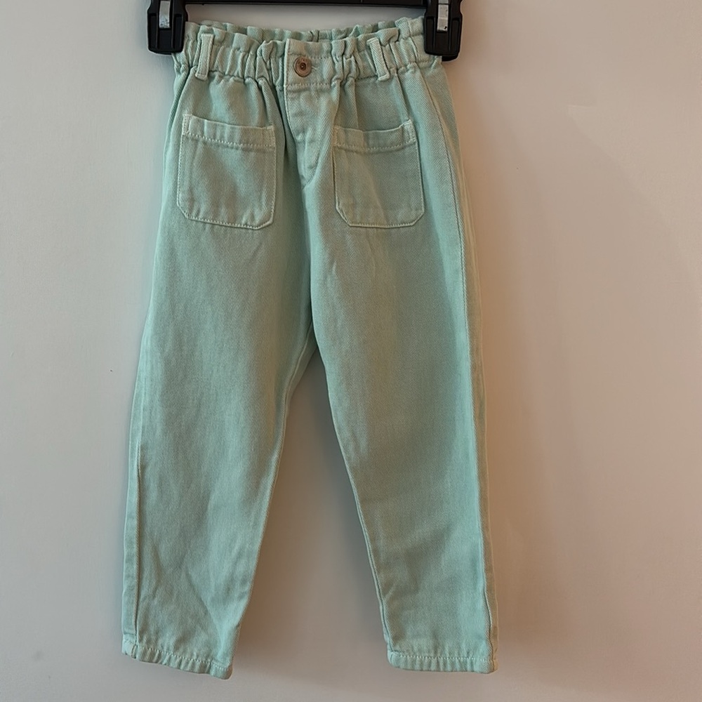 Zara Girls Mint Green Jeans sz 2-3